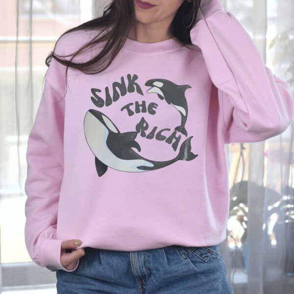 Sink The Rich Sweatshirt, Gladis The Orca Sweatshirt, Gladys The Yacht- Sinking Orca Sweatshirt, Sink The Rich With White Gladys The Killer