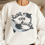 Sink The Rich Sweatshirt, Gladis The Orca Sweatshirt, Gladys The Yacht- Sinking Orca Sweatshirt, Sink The Rich With White Gladys The Killer