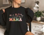 Wildflowers Mama Sweatshirt, Mother'S Day Sweatshirt, Retro Mama Sweatshirt, Gift For Mom, Mothers Day Gift For New Mom Gift,Retro Mama Gift