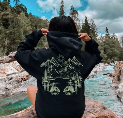 Youth Nature Hoodie, Cottage Core Clothing For Kids, Mountain Hiking Gift, Y2K Hoodie, Forest Core, Camping For Kids, Nature Lover Gift