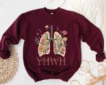 Yhwh Hoodie, Women'S Christian Sweatshirt, Floral Christian Shirt, Faith Sweatshirt, Catholic Shirts, Fall Shirt, Religious Gift For Women