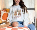 Yhwh Hoodie, Women'S Christian Sweatshirt, Floral Christian Shirt, Faith Sweatshirt, Catholic Shirts, Fall Shirt, Religious Gift For Women